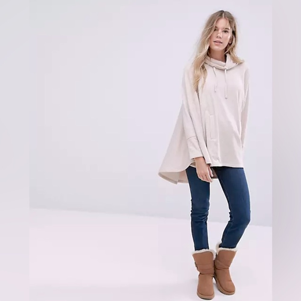 UGG Charlynne Pichot Double Knit Fleece Poncho Sweater In Oatmeal Heather